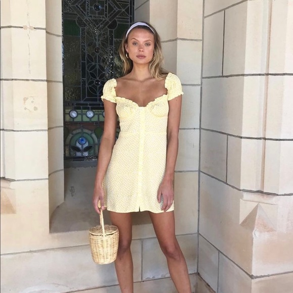 With Jean Dresses & Skirts - With Jean Yellow Daisy Print Dress